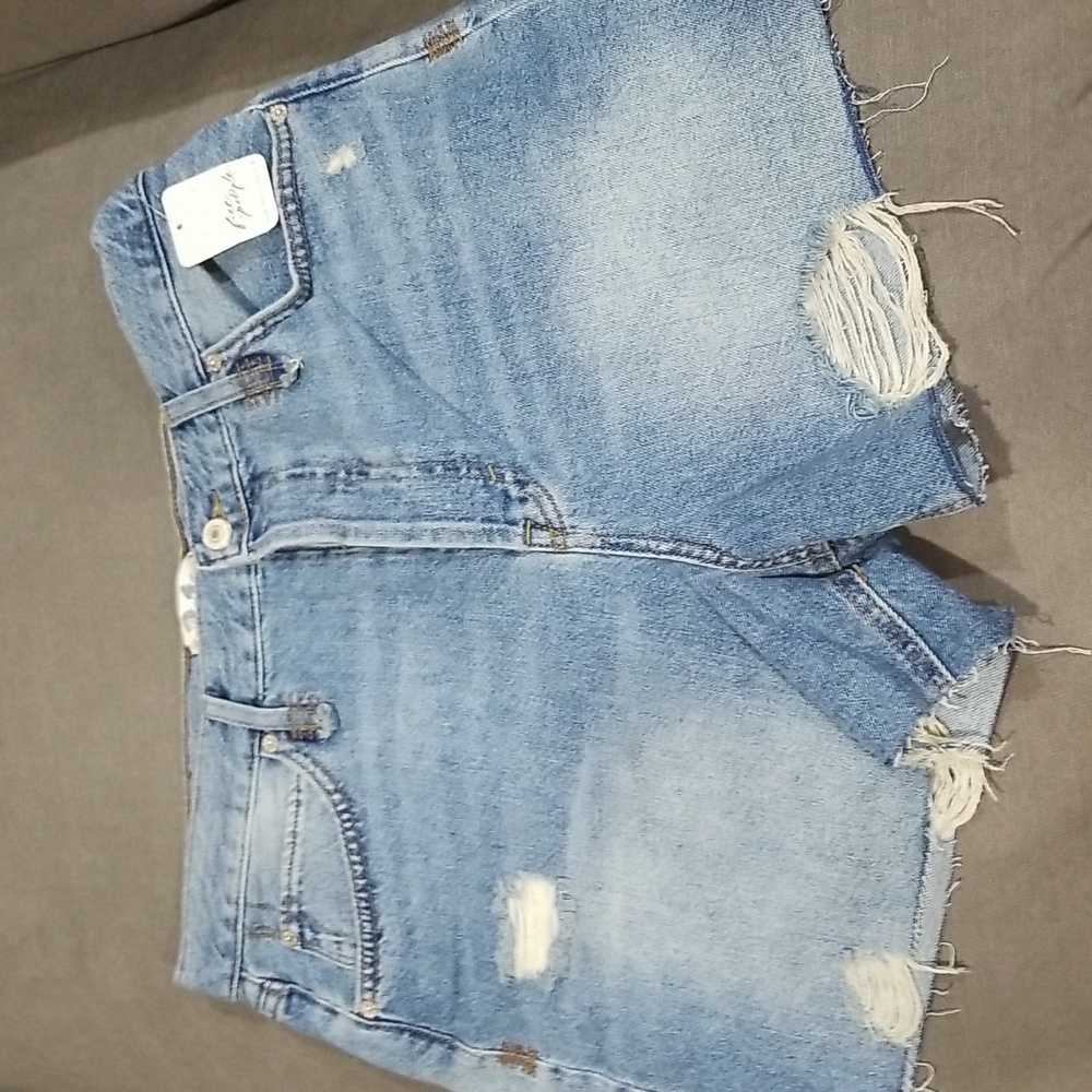 Free People Distress Denim shorts Size 32 Blue